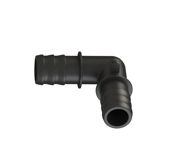 L-shaped water pipe adapter at the motor side